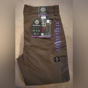 NWT brown weatherproof trail utlility pants size 36x30